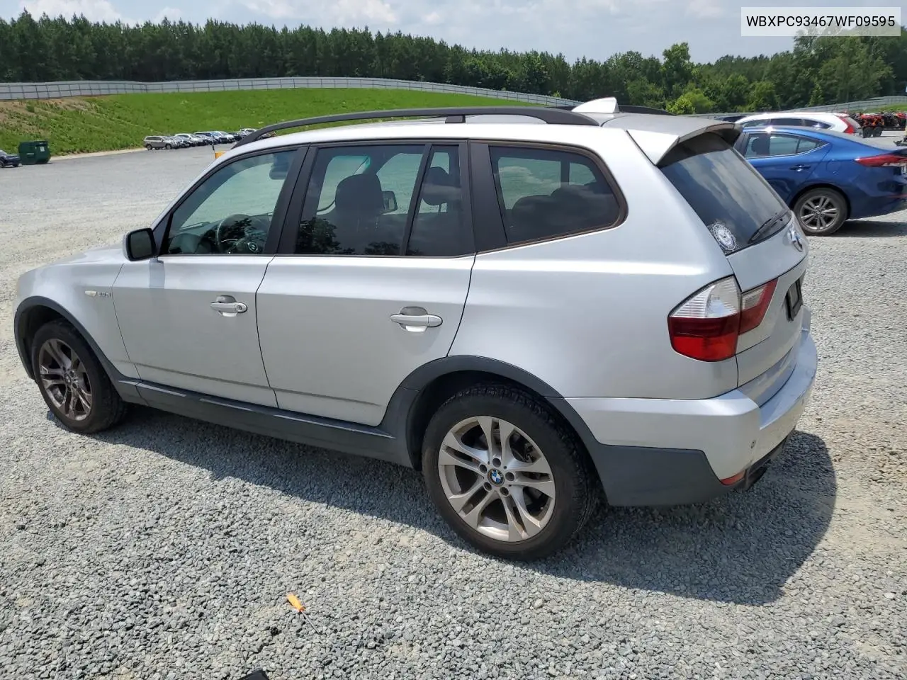 2007 BMW X3 3.0Si VIN: WBXPC93467WF09595 Lot: 61132885