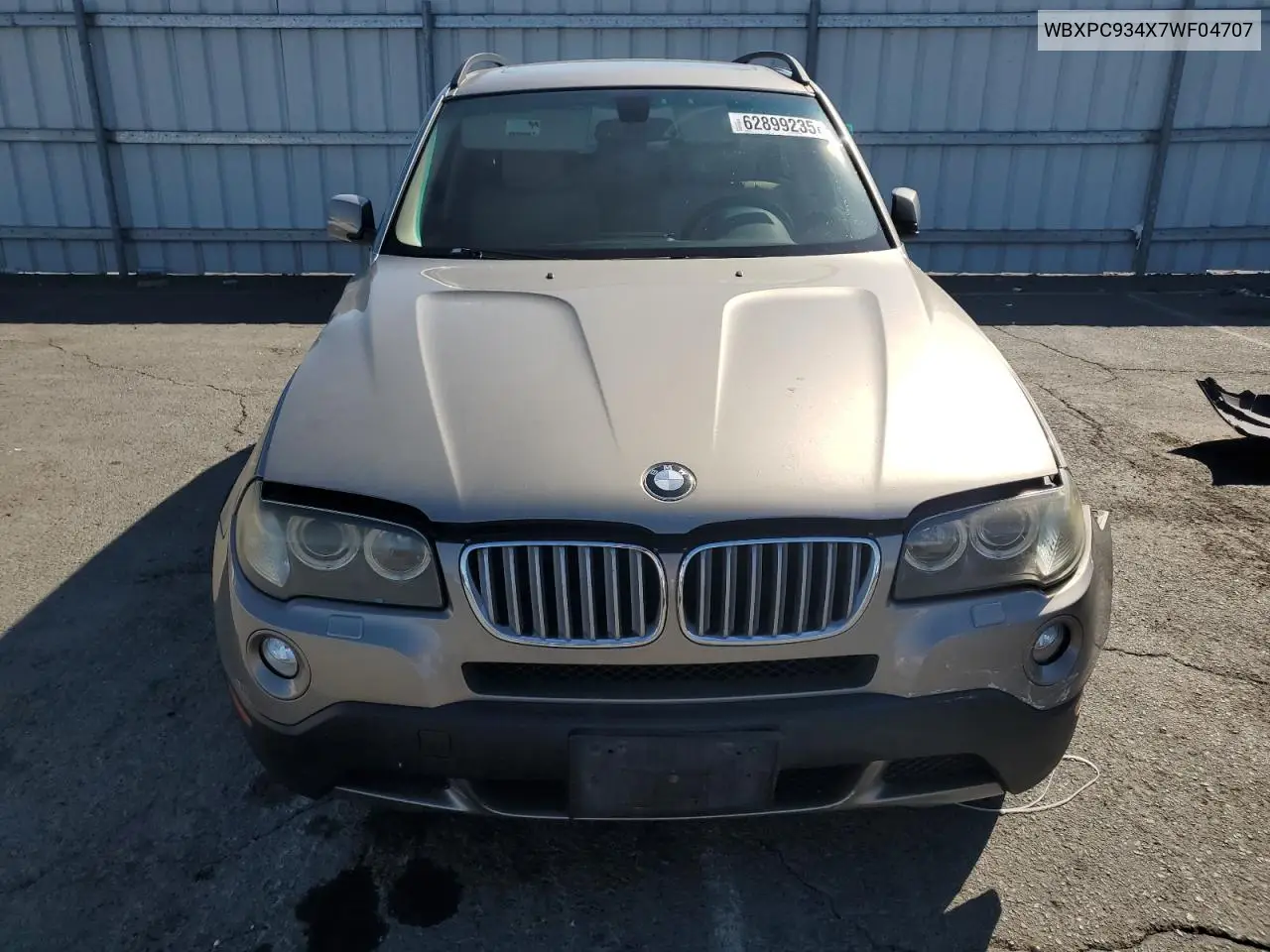 2007 BMW X3 3.0Si VIN: WBXPC934X7WF04707 Lot: 62899235
