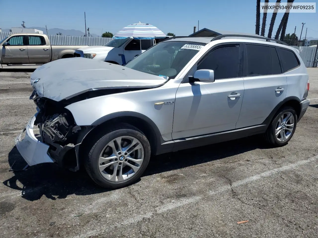 2007 BMW X3 3.0Si VIN: WBXPC93497WF09235 Lot: 63288865