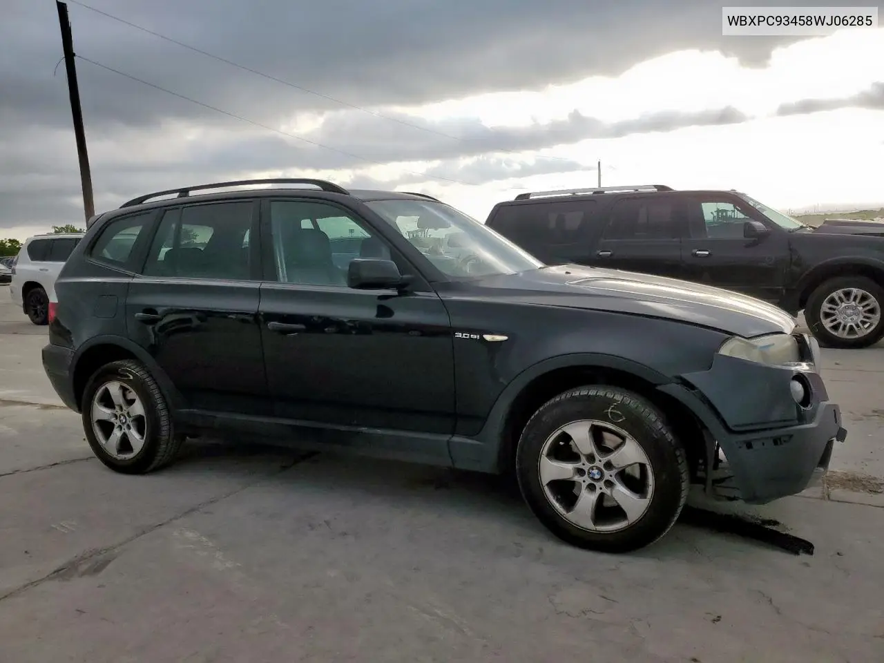 2008 BMW X3 3.0Si VIN: WBXPC93458WJ06285 Lot: 52966265