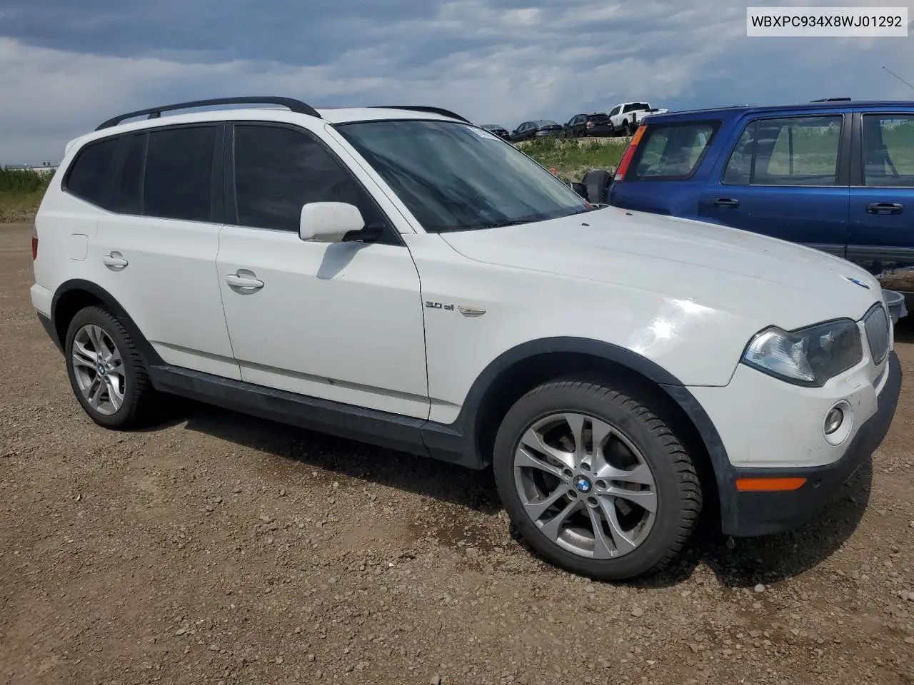 2008 BMW X3 3.0Si VIN: WBXPC934X8WJ01292 Lot: 61407075