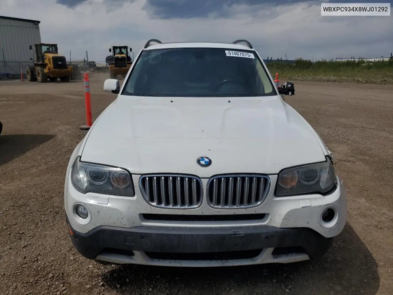 2008 BMW X3 3.0Si VIN: WBXPC934X8WJ01292 Lot: 61407075