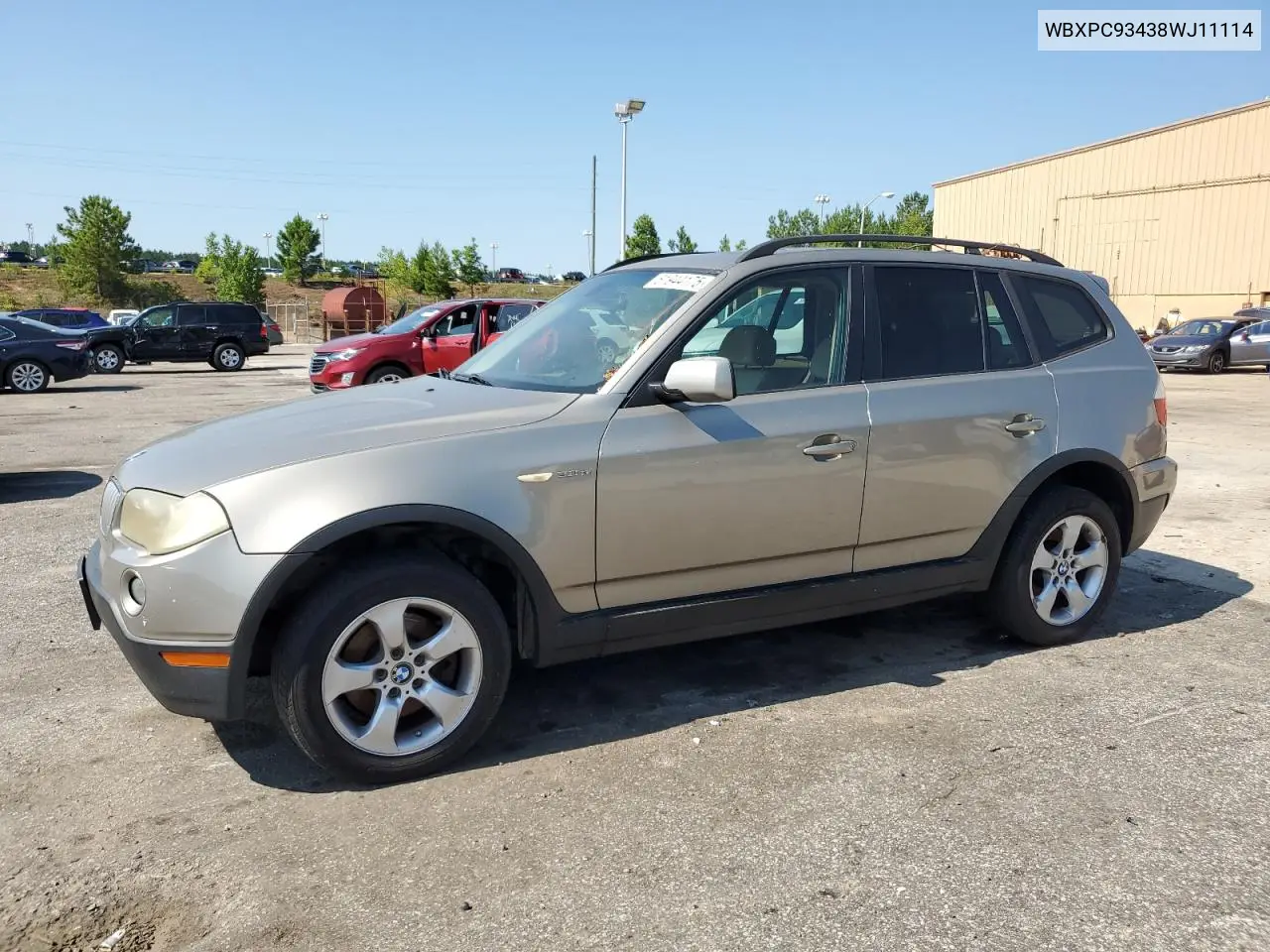 2008 BMW X3 3.0Si VIN: WBXPC93438WJ11114 Lot: 61944175