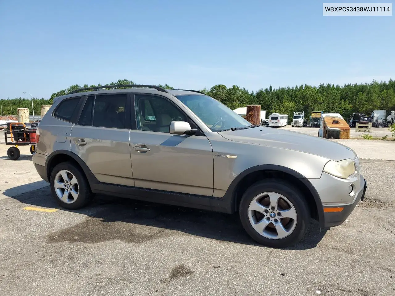 2008 BMW X3 3.0Si VIN: WBXPC93438WJ11114 Lot: 61944175