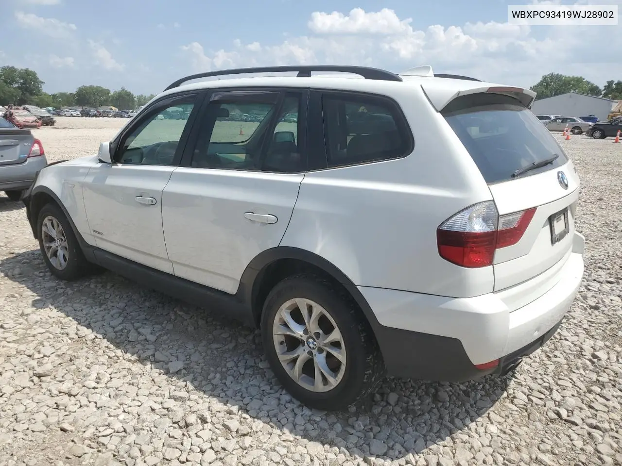 2009 BMW X3 xDrive30I VIN: WBXPC93419WJ28902 Lot: 61433805