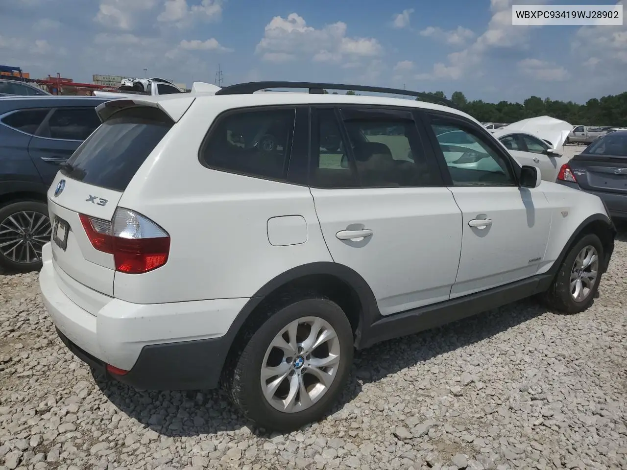 2009 BMW X3 xDrive30I VIN: WBXPC93419WJ28902 Lot: 61433805