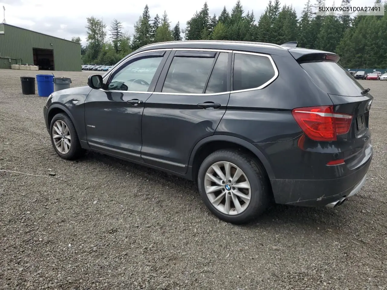 2013 BMW X3 xDrive28I VIN: 5UXWX9C51D0A27491 Lot: 62901395
