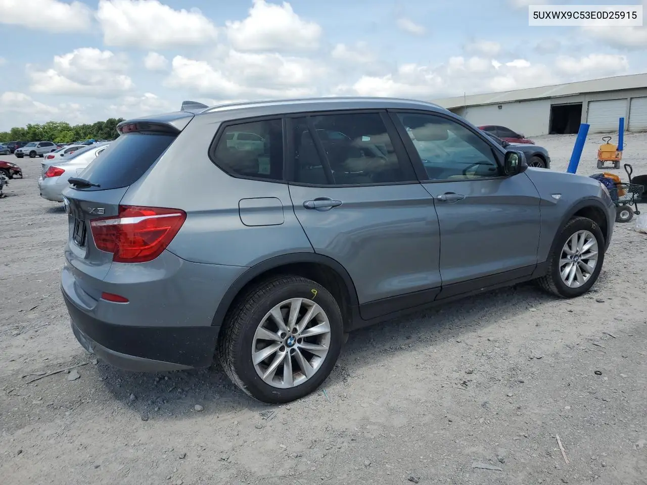 2014 BMW X3 xDrive28I VIN: 5UXWX9C53E0D25915 Lot: 62826535