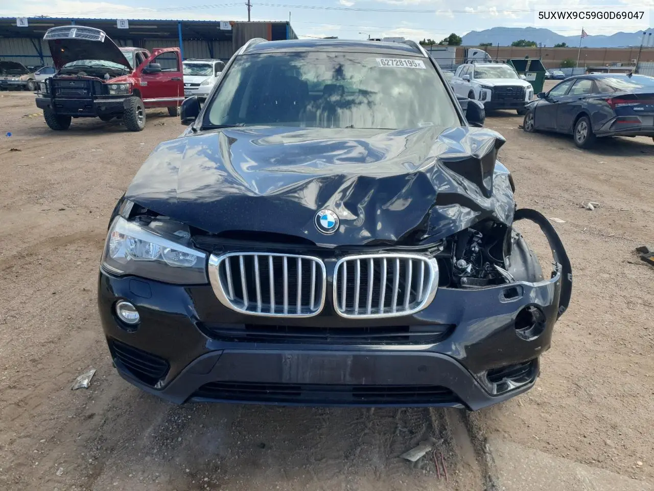 2016 BMW X3 xDrive28I VIN: 5UXWX9C59G0D69047 Lot: 62728195