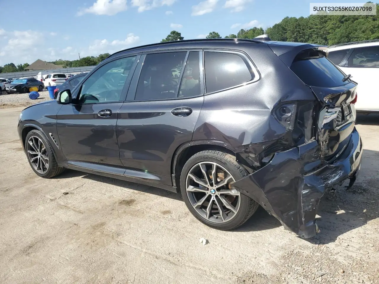 2019 BMW X3 xDrivem40I VIN: 5UXTS3C55K0Z07098 Lot: 62394985