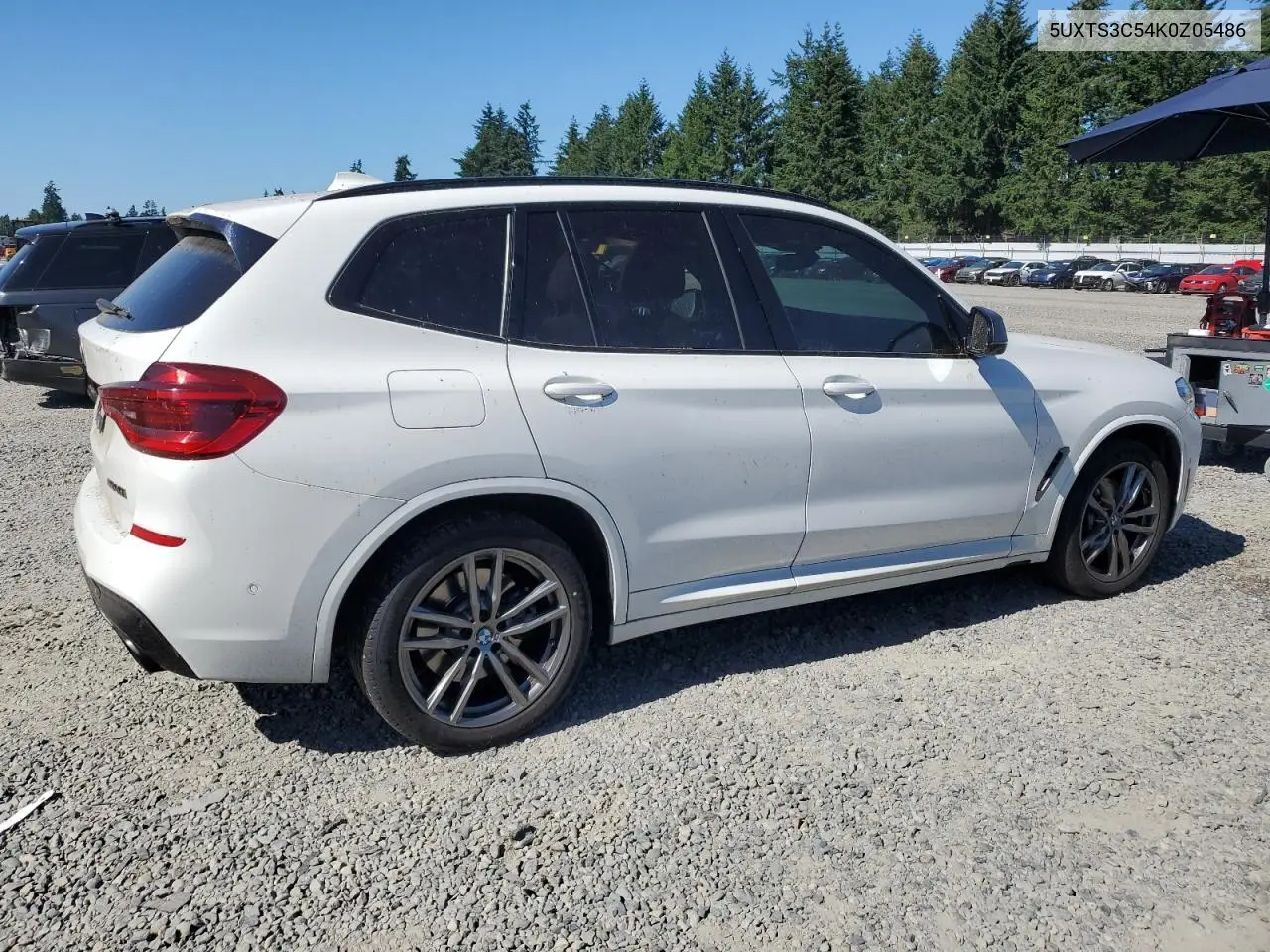2019 BMW X3 xDrivem40I VIN: 5UXTS3C54K0Z05486 Lot: 63111375
