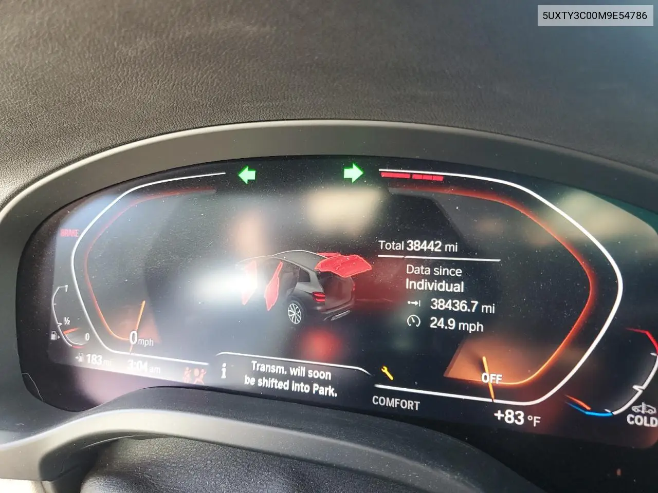 2021 BMW X3 Sdrive30I VIN: 5UXTY3C00M9E54786 Lot: 62235945