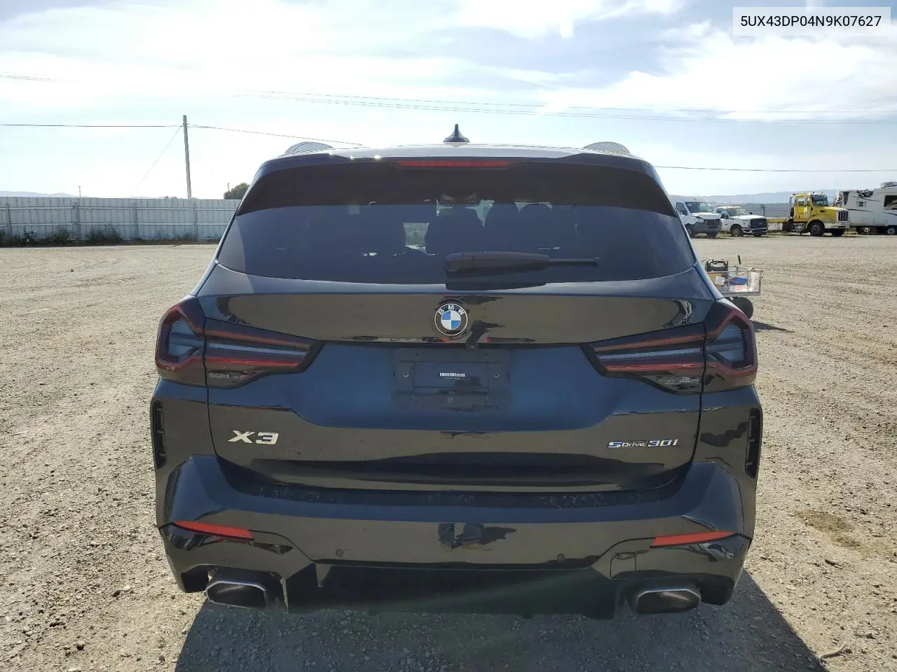 2022 BMW X3 Sdrive30I VIN: 5UX43DP04N9K07627 Lot: 57357095