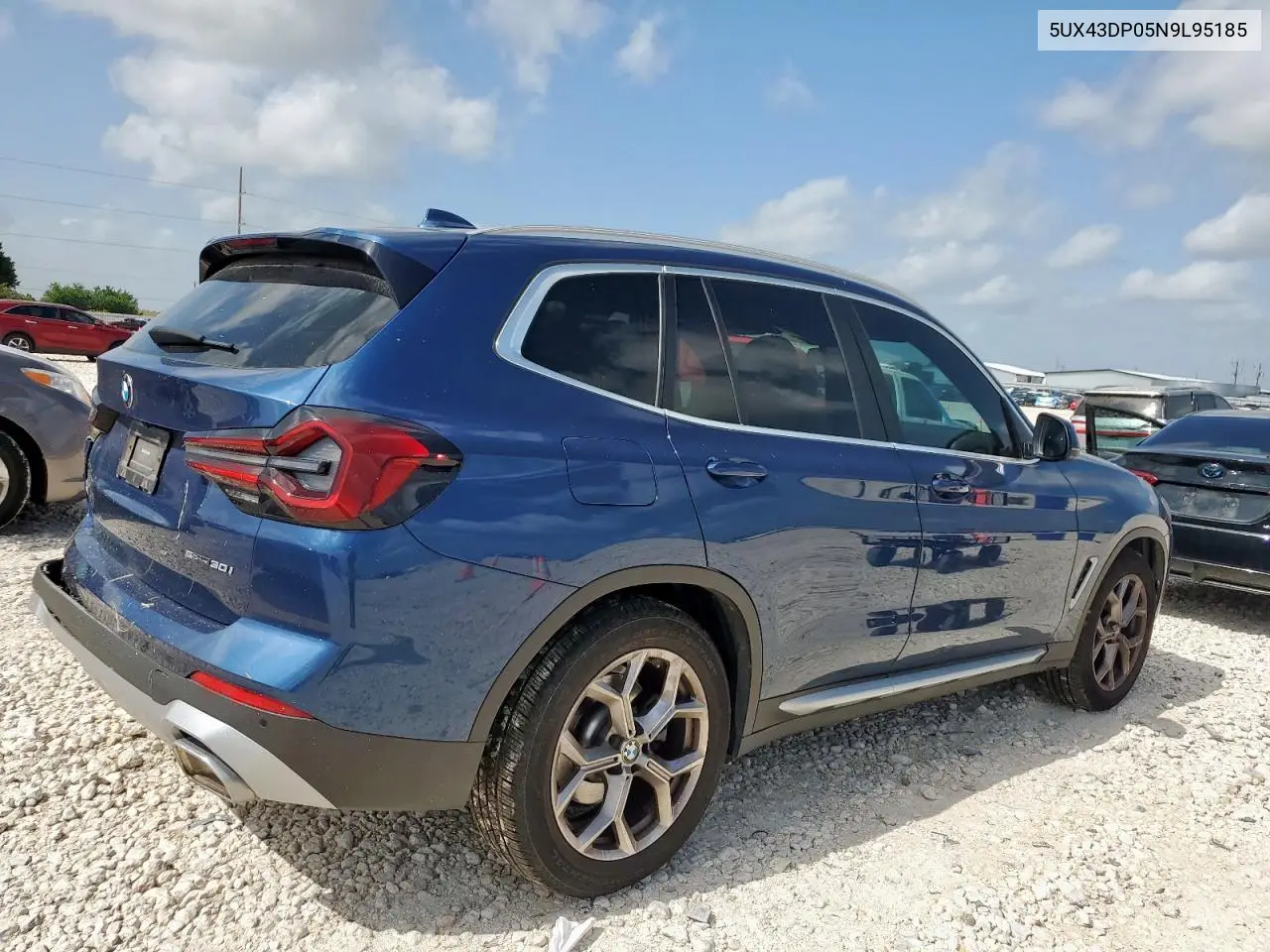 2022 BMW X3 Sdrive30I VIN: 5UX43DP05N9L95185 Lot: 61139125