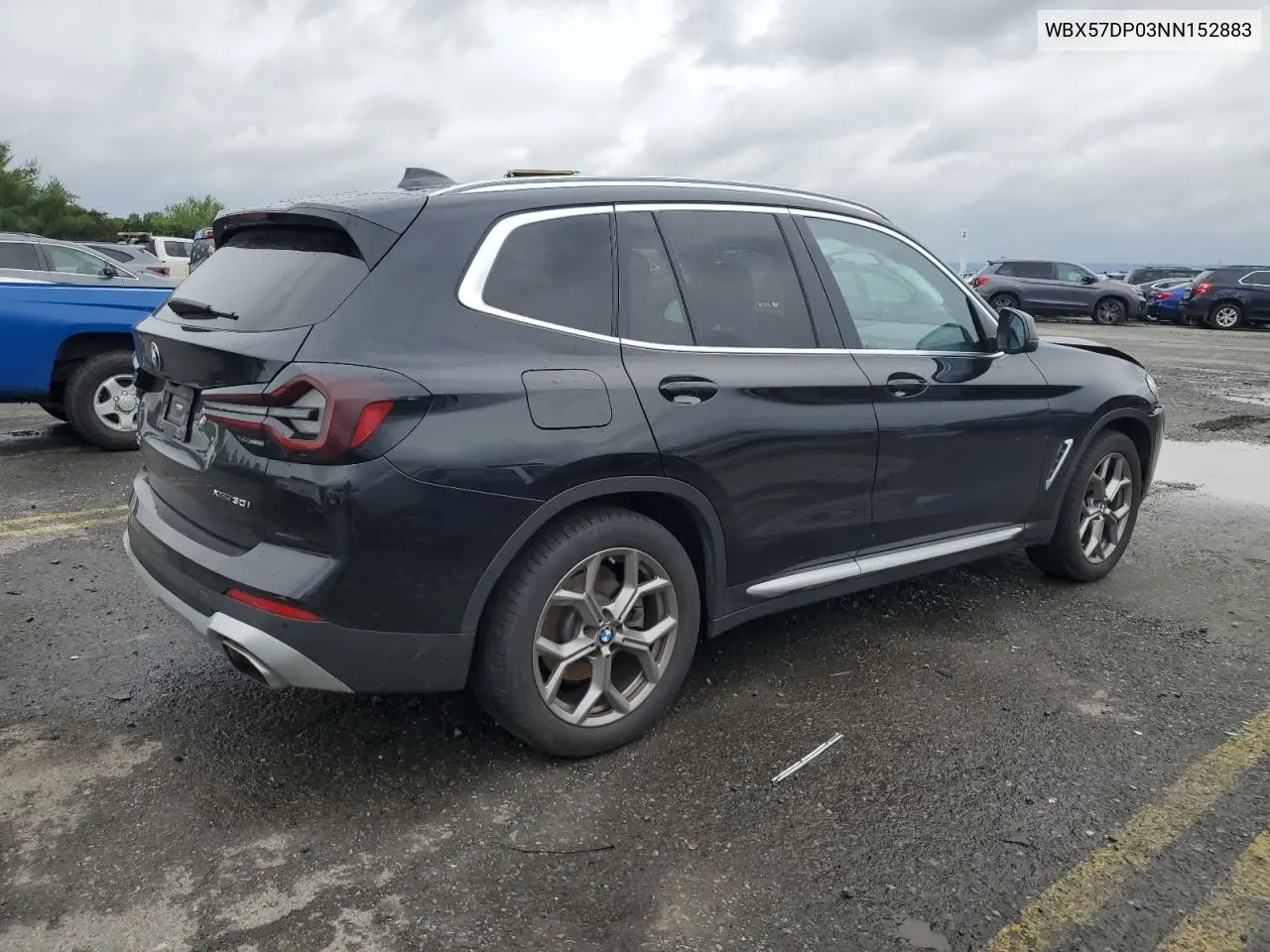 2022 BMW X3 xDrive30I VIN: WBX57DP03NN152883 Lot: 62833135