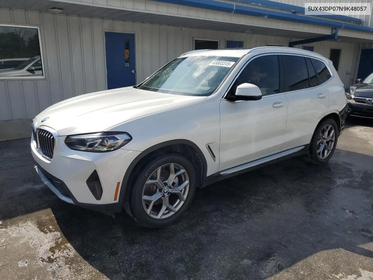2022 BMW X3 Sdrive30I VIN: 5UX43DP07N9K48057 Lot: 63003315