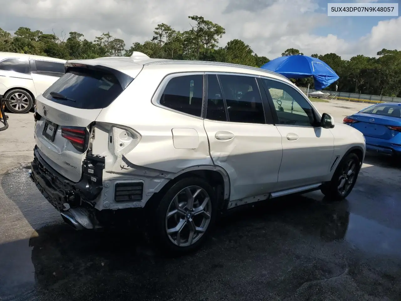 2022 BMW X3 Sdrive30I VIN: 5UX43DP07N9K48057 Lot: 63003315