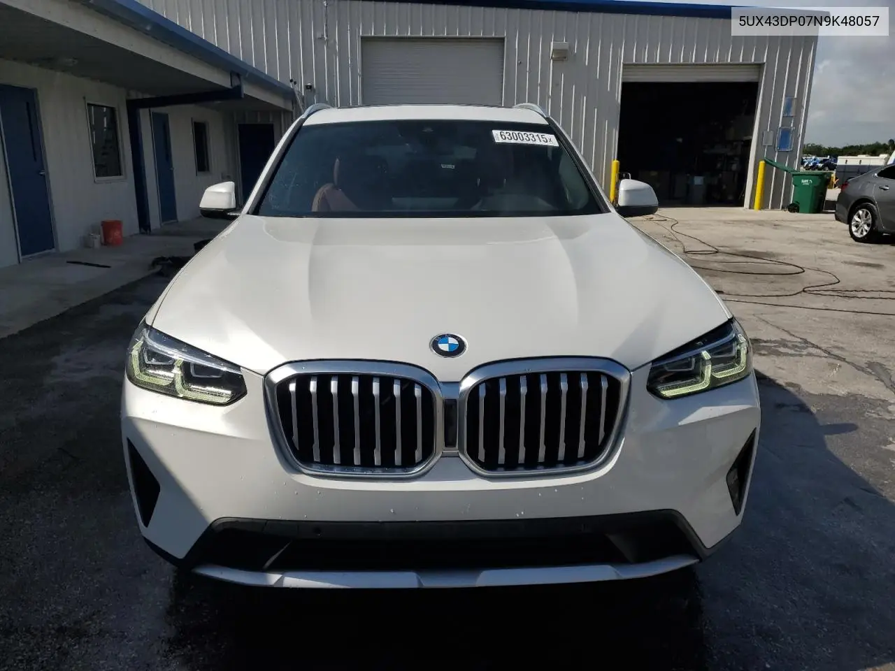 2022 BMW X3 Sdrive30I VIN: 5UX43DP07N9K48057 Lot: 63003315