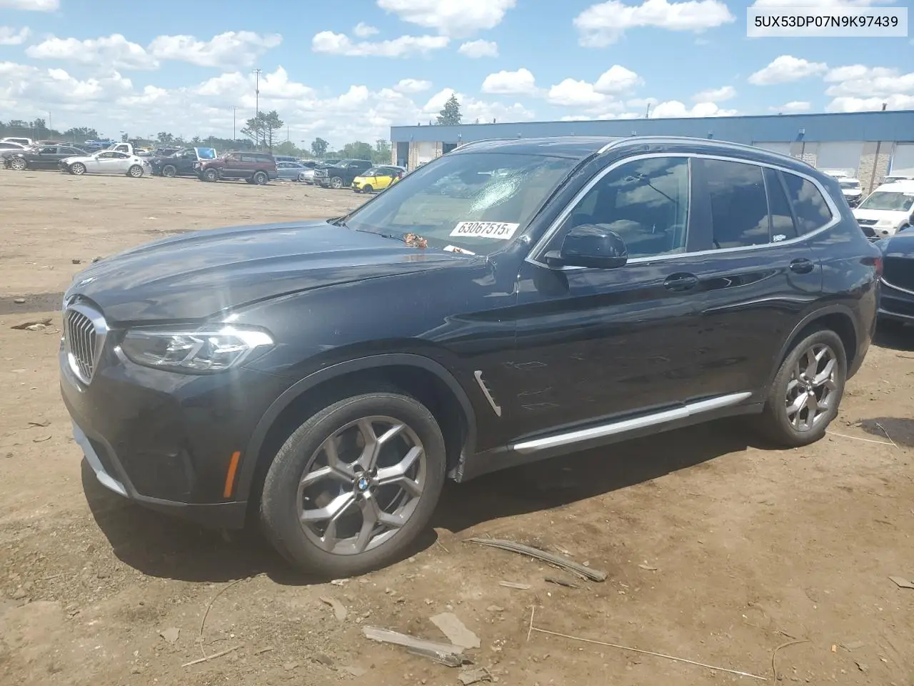 2022 BMW X3 xDrive30I VIN: 5UX53DP07N9K97439 Lot: 63067515
