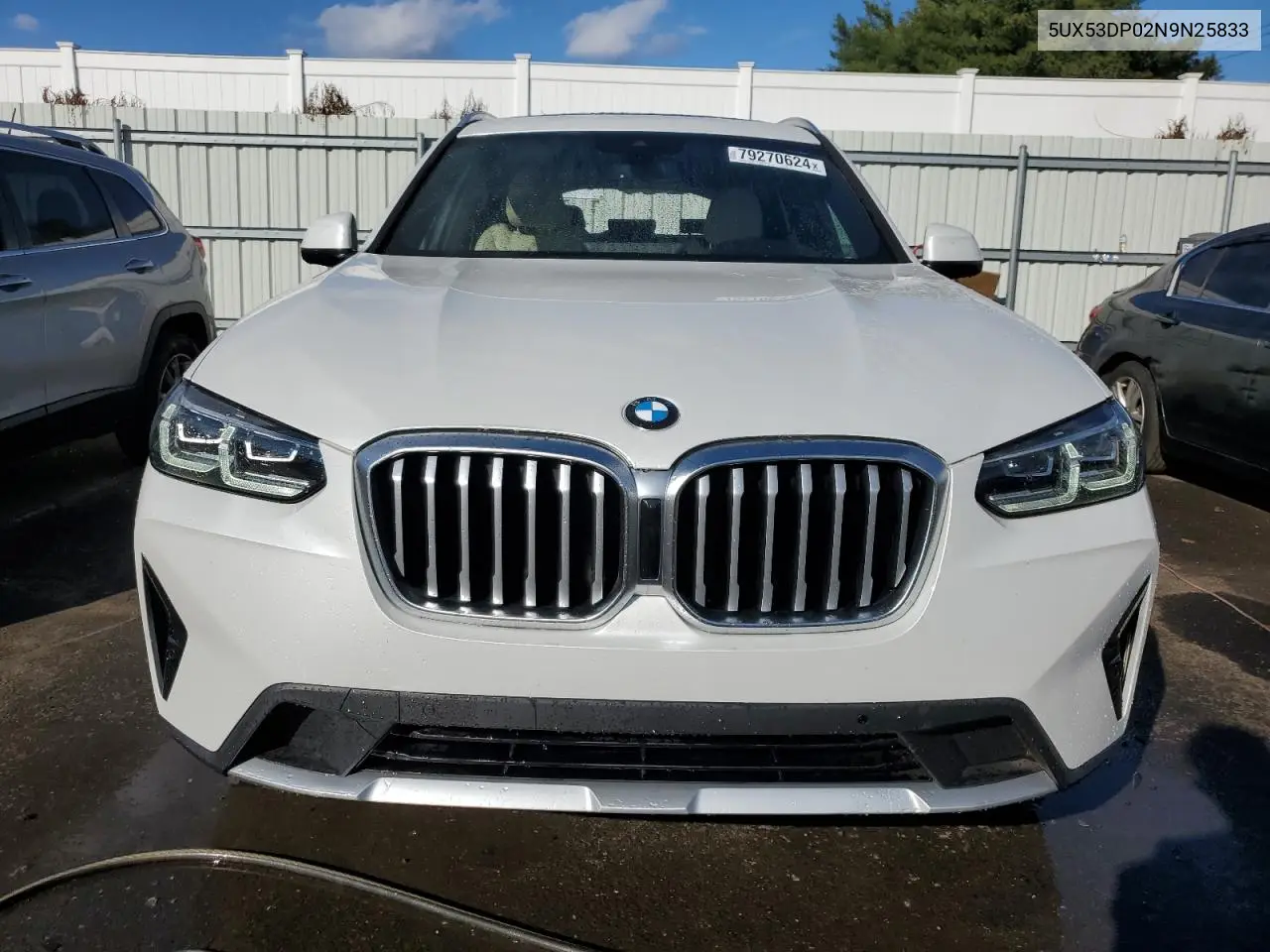 2022 BMW X3 xDrive30I VIN: 5UX53DP02N9N25833 Lot: 79270624