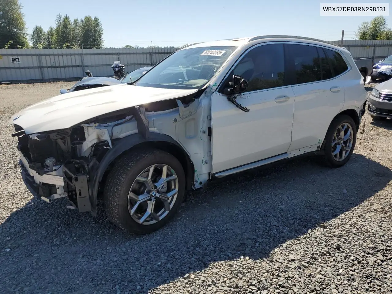 2024 BMW X3 xDrive30I VIN: WBX57DP03RN298531 Lot: 63040635