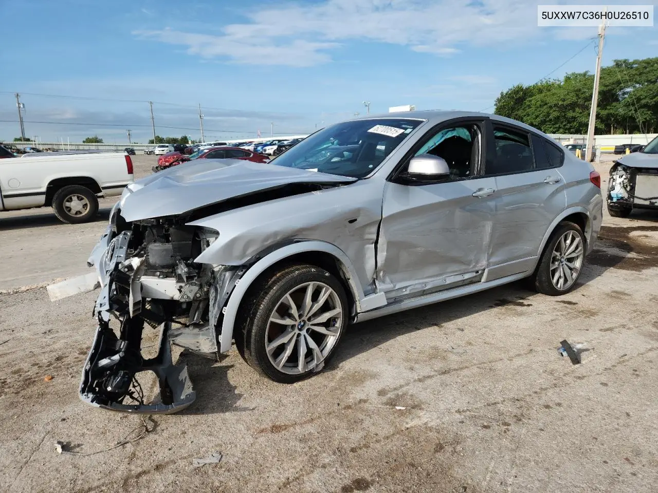 2017 BMW X4 xDrivem40I VIN: 5UXXW7C36H0U26510 Lot: 62700515