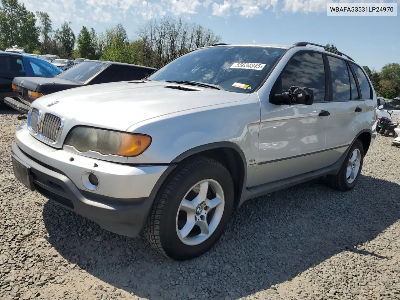 2001 BMW X5 3.0I VIN: WBAFA53531LP24970 Lot: 55634345