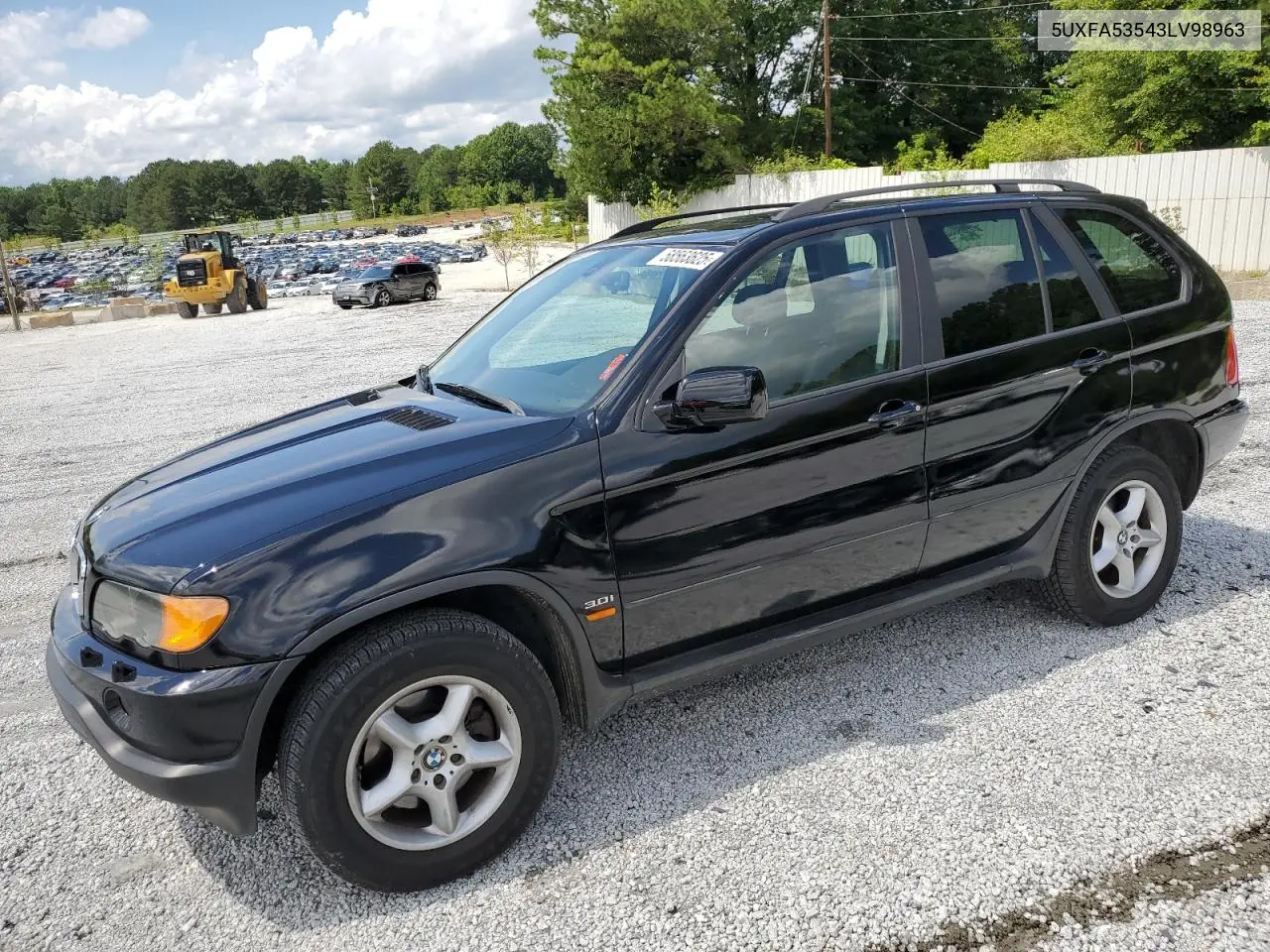 2003 BMW X5 3.0I VIN: 5UXFA53543LV98963 Lot: 58563625