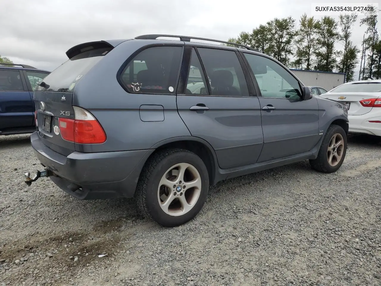 2003 BMW X5 3.0I VIN: 5UXFA53543LP27428 Lot: 63380095