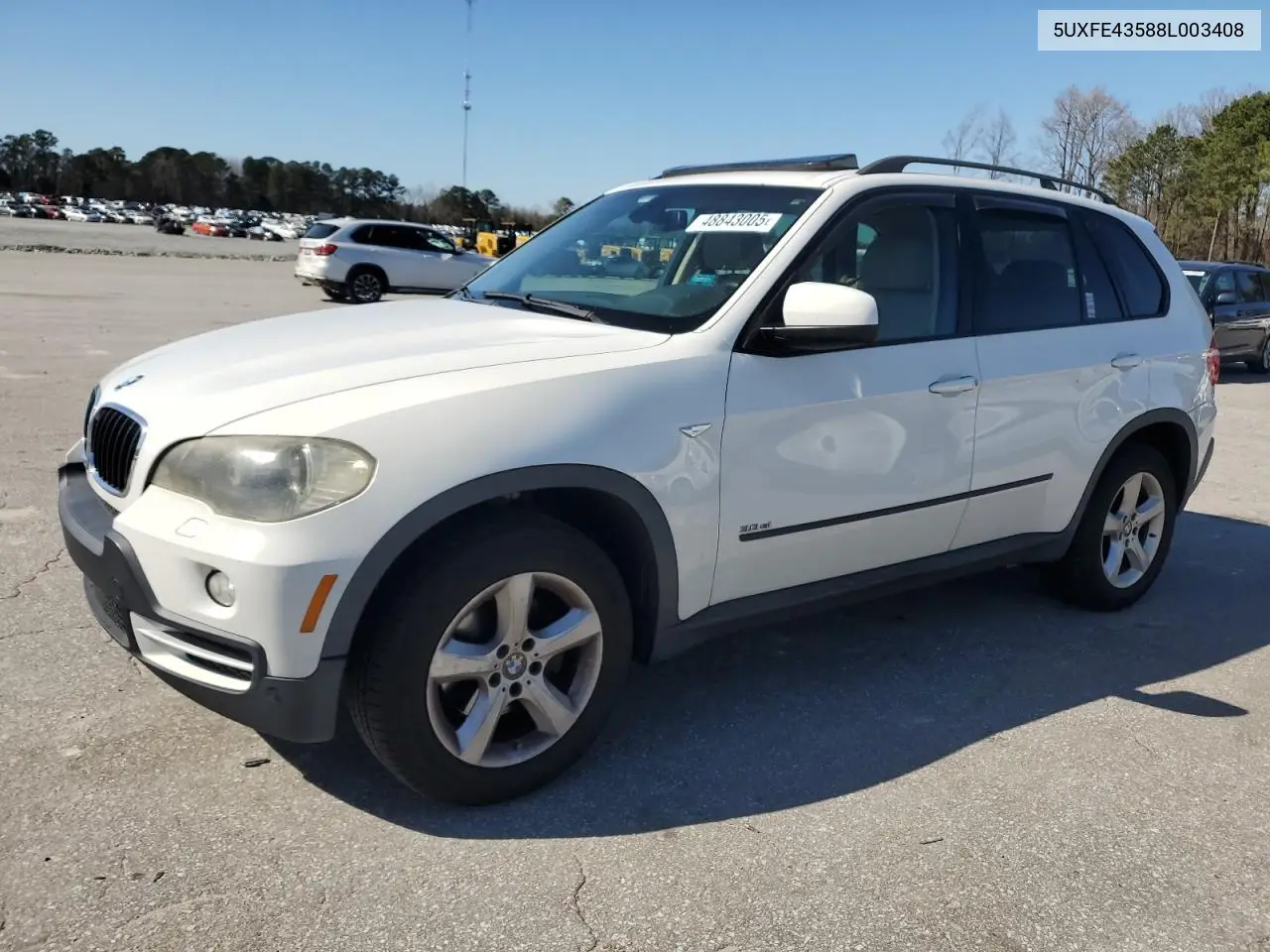 2008 BMW X5 3.0I VIN: 5UXFE43588L003408 Lot: 48843005
