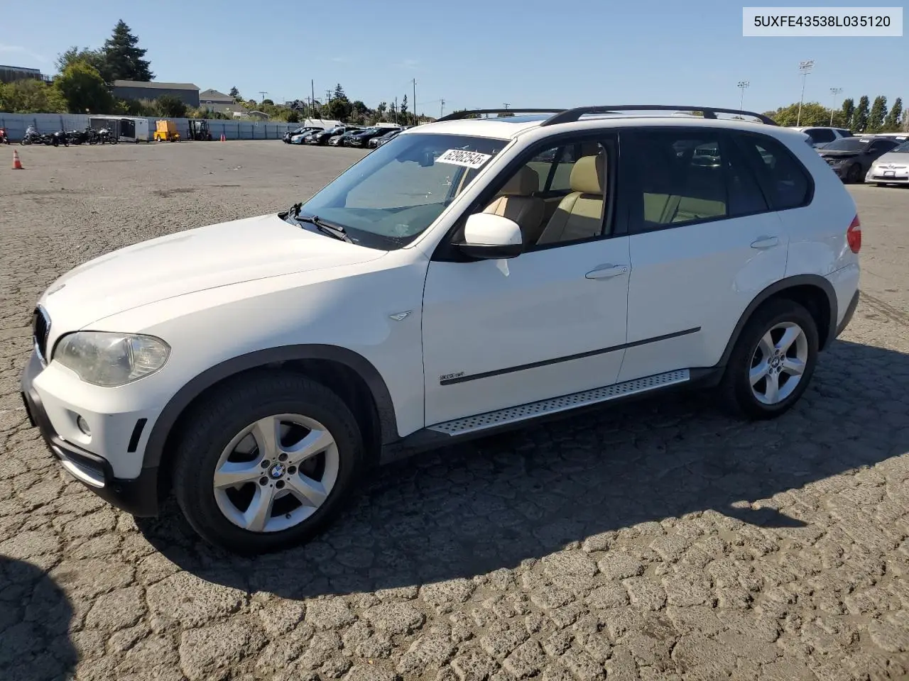 2008 BMW X5 3.0I VIN: 5UXFE43538L035120 Lot: 62962545
