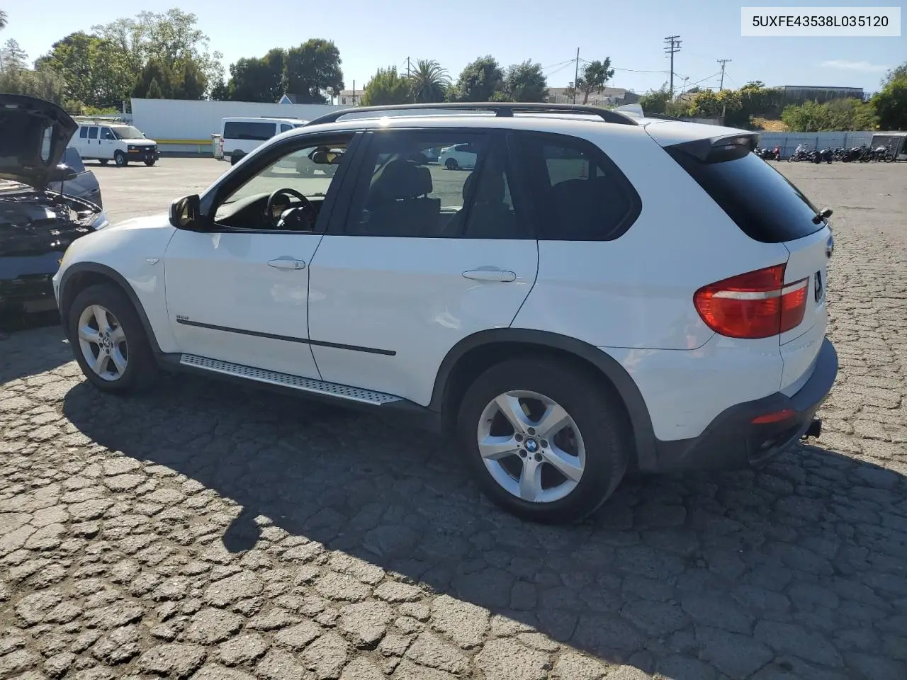 2008 BMW X5 3.0I VIN: 5UXFE43538L035120 Lot: 62962545