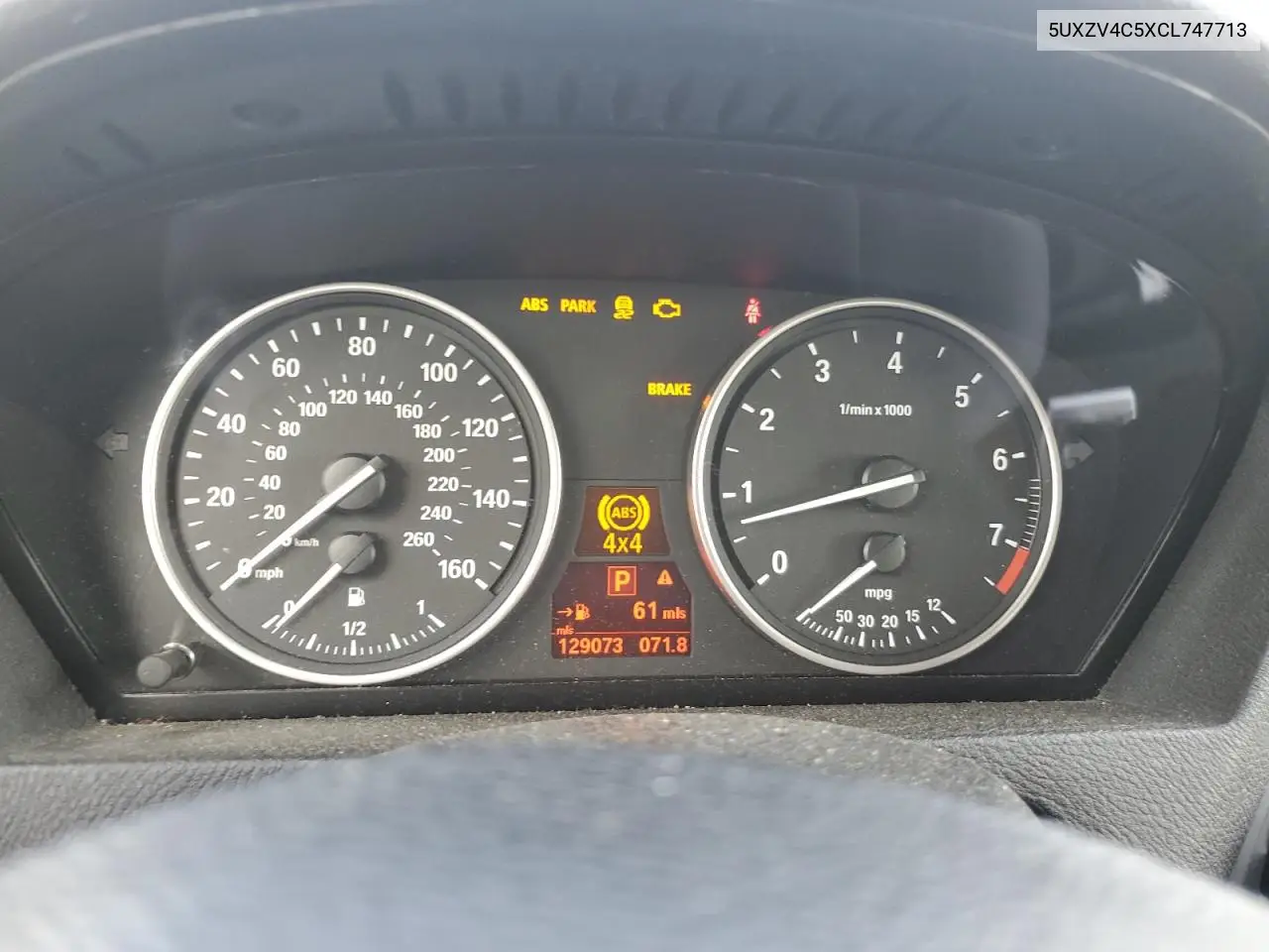 2012 BMW X5 xDrive35I VIN: 5UXZV4C5XCL747713 Lot: 62574465
