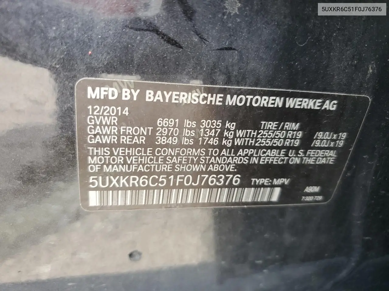 2015 BMW X5 xDrive50I VIN: 5UXKR6C51F0J76376 Lot: 62576945