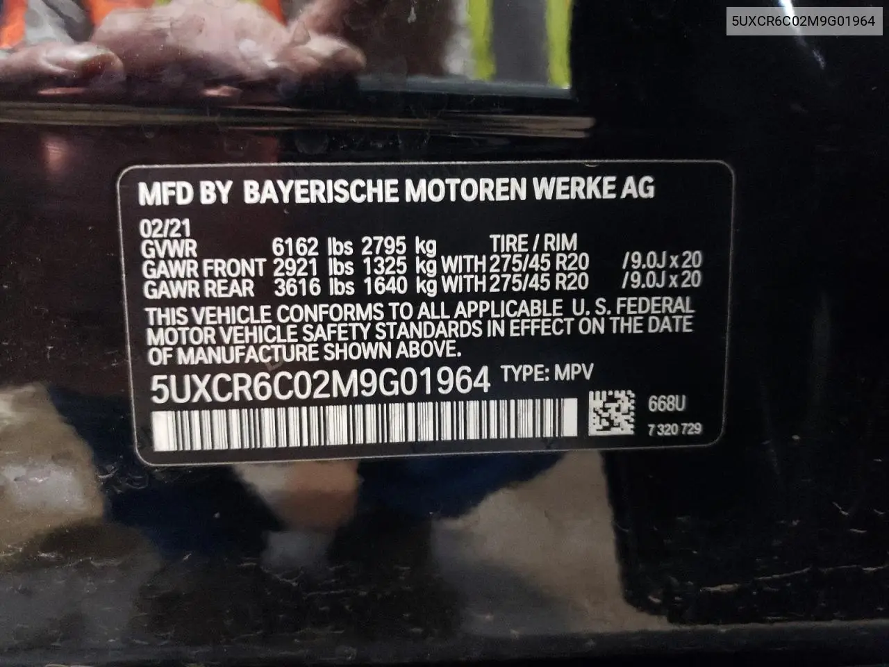 2021 BMW X5 xDrive40I VIN: 5UXCR6C02M9G01964 Lot: 63510975