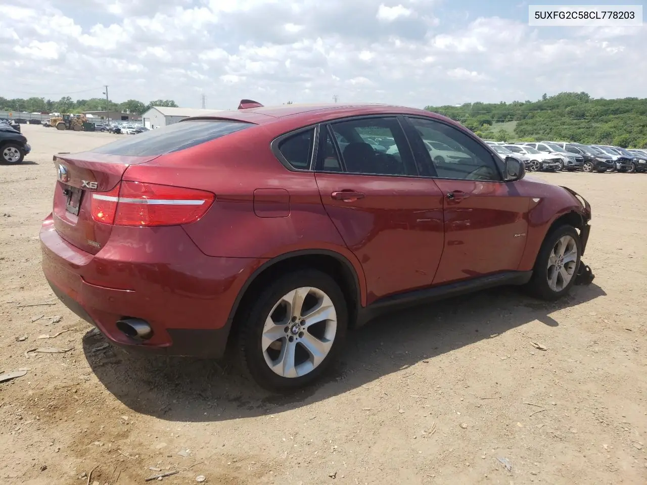 2012 BMW X6 xDrive35I VIN: 5UXFG2C58CL778203 Lot: 63223975