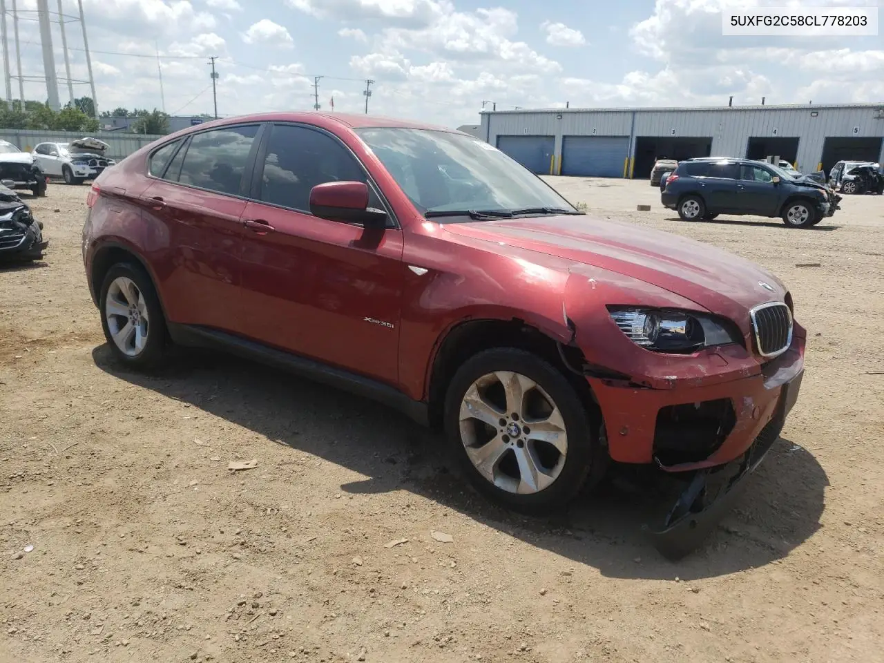 2012 BMW X6 xDrive35I VIN: 5UXFG2C58CL778203 Lot: 63223975