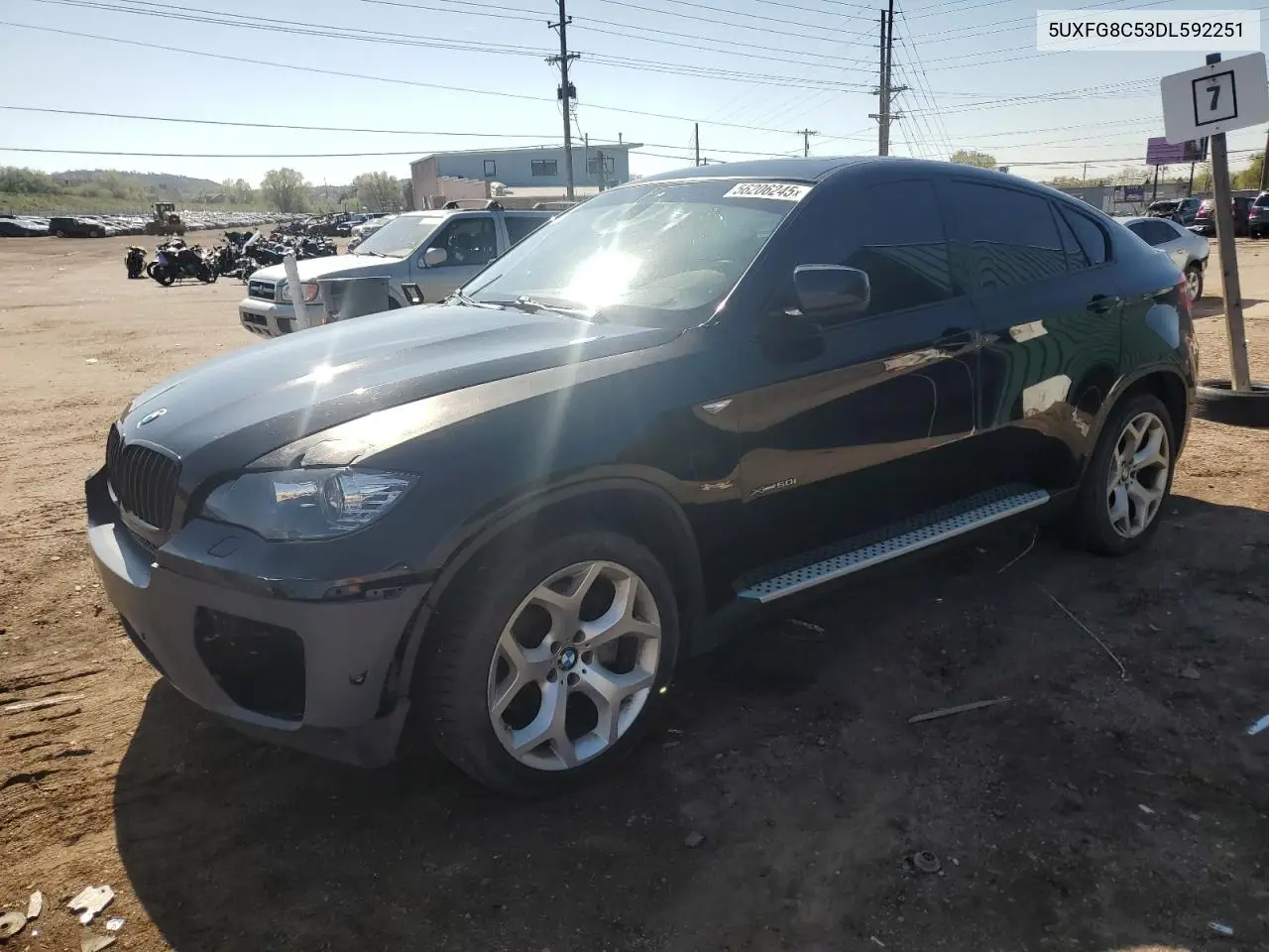 2013 BMW X6 xDrive50I VIN: 5UXFG8C53DL592251 Lot: 56206245