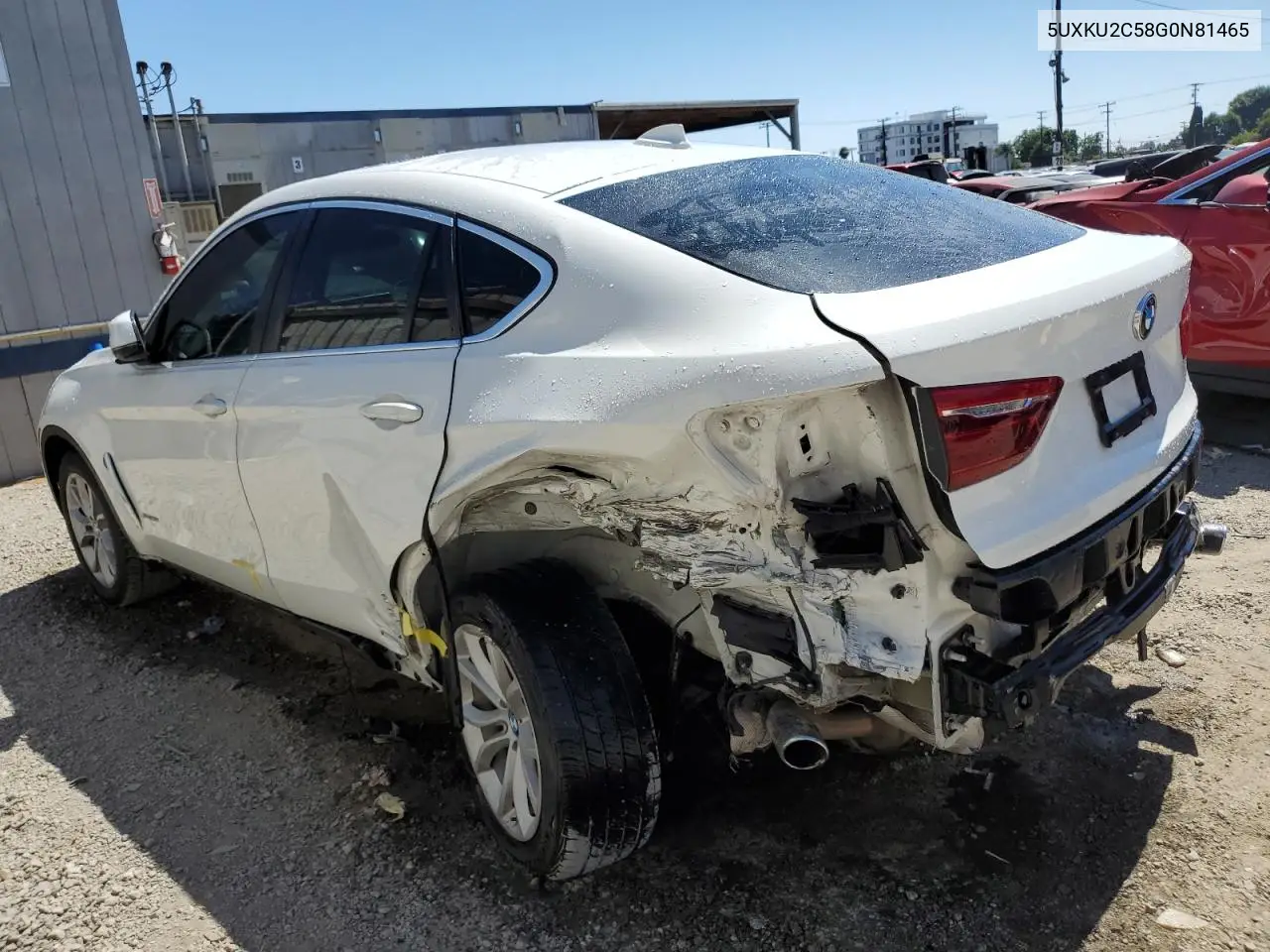2016 BMW X6 xDrive35I VIN: 5UXKU2C58G0N81465 Lot: 62960075