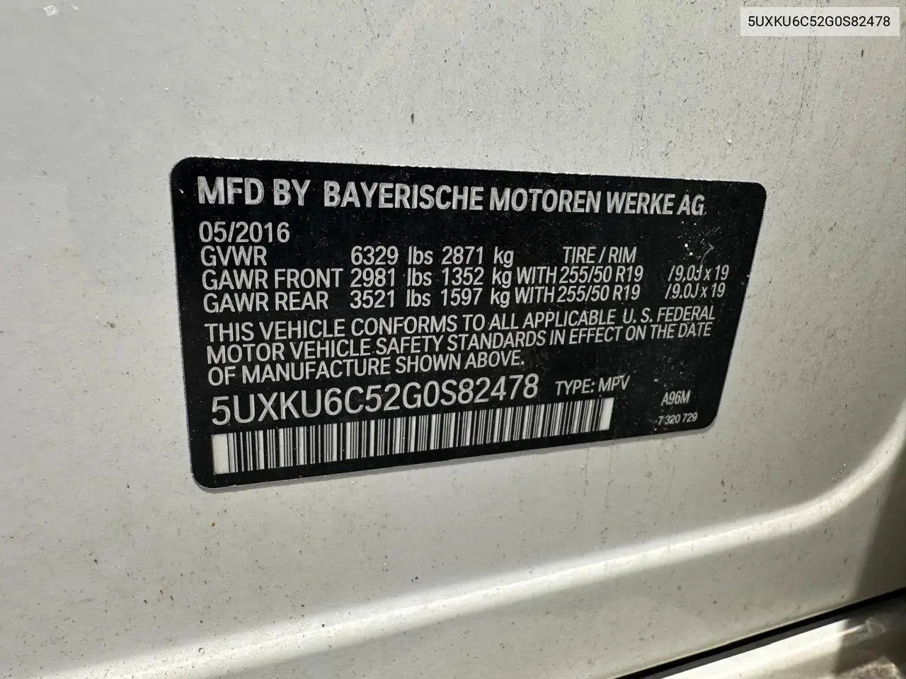 2016 BMW X6 xDrive50I VIN: 5UXKU6C52G0S82478 Lot: 63113945