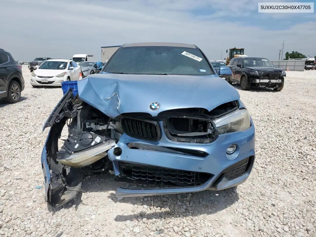 2017 BMW X6 xDrive35I VIN: 5UXKU2C30H0X47705 Lot: 56915675