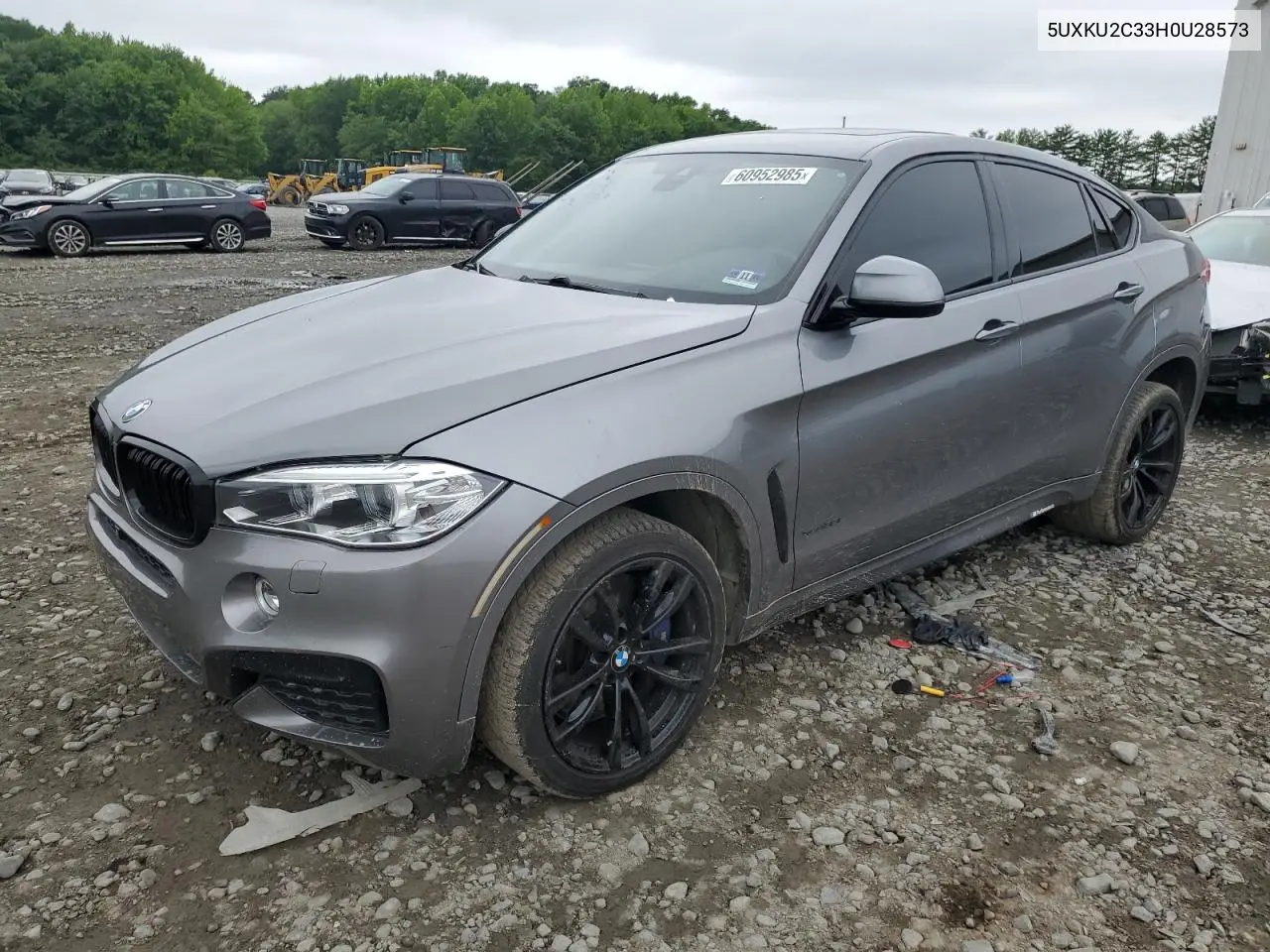 2017 BMW X6 xDrive35I VIN: 5UXKU2C33H0U28573 Lot: 60952985