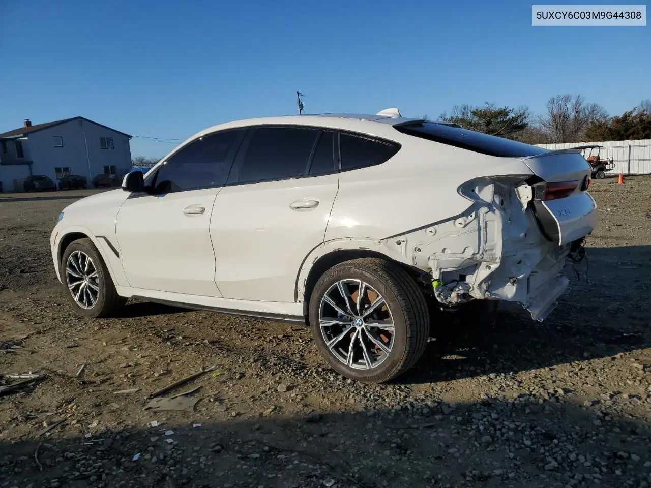 2021 BMW X6 xDrive40I VIN: 5UXCY6C03M9G44308 Lot: 48381675
