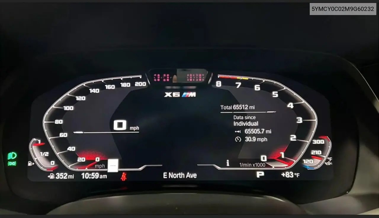 2021 BMW X6 M VIN: 5YMCY0C02M9G60232 Lot: 63500615