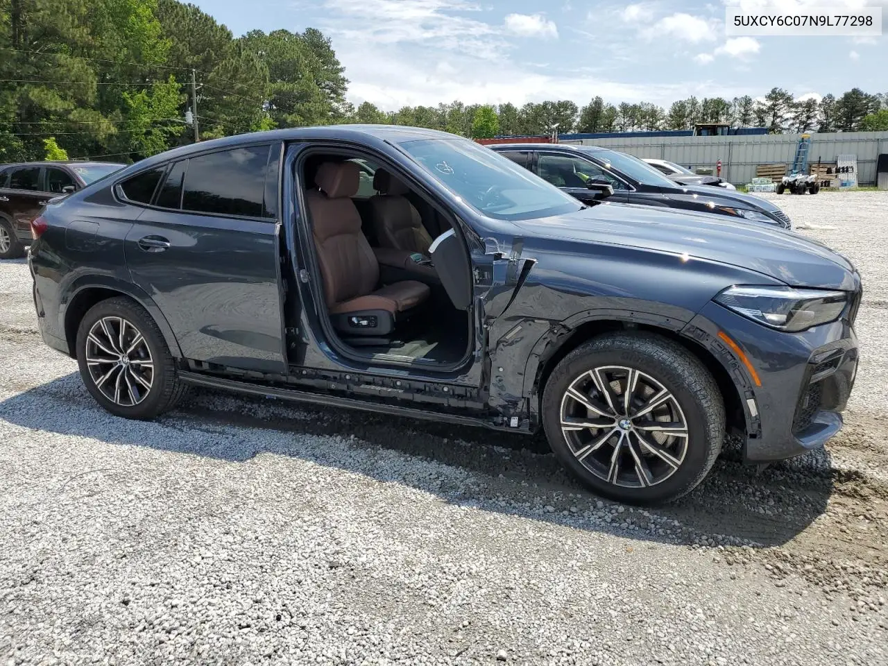 2022 BMW X6 xDrive40I VIN: 5UXCY6C07N9L77298 Lot: 56392885