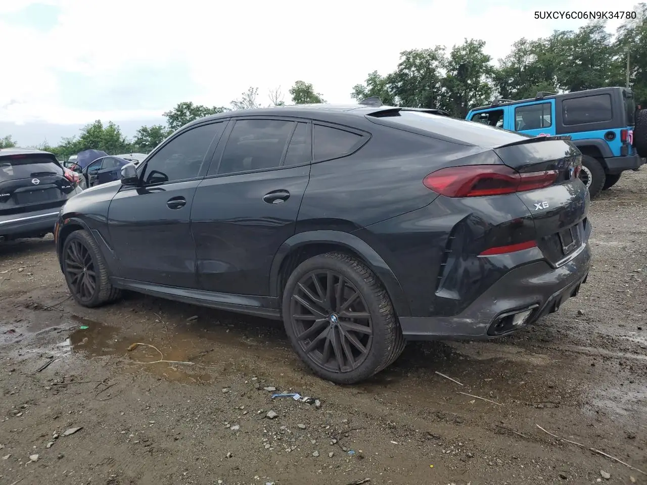 2022 BMW X6 xDrive40I VIN: 5UXCY6C06N9K34780 Lot: 64225785