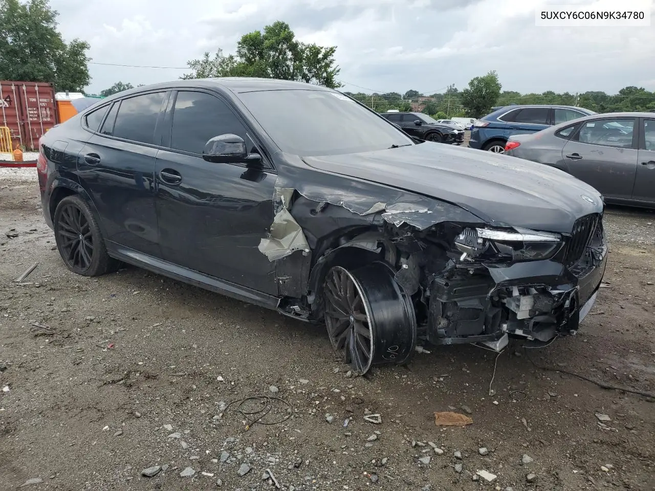 2022 BMW X6 xDrive40I VIN: 5UXCY6C06N9K34780 Lot: 64225785