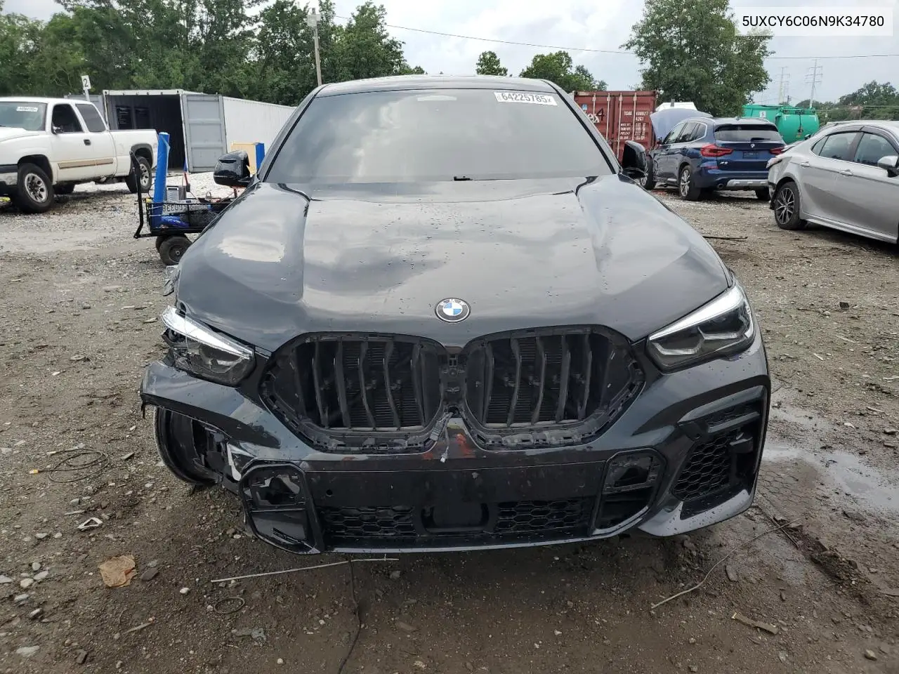 2022 BMW X6 xDrive40I VIN: 5UXCY6C06N9K34780 Lot: 64225785