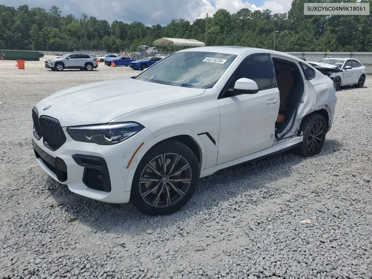 2022 BMW X6 xDrive40I VIN: 5UXCY6C04N9K18061 Lot: 64373235