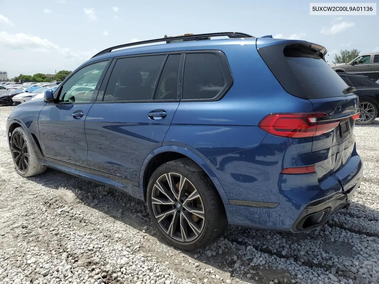 2020 BMW X7 xDrive40I VIN: 5UXCW2C00L9A01136 Lot: 59719445